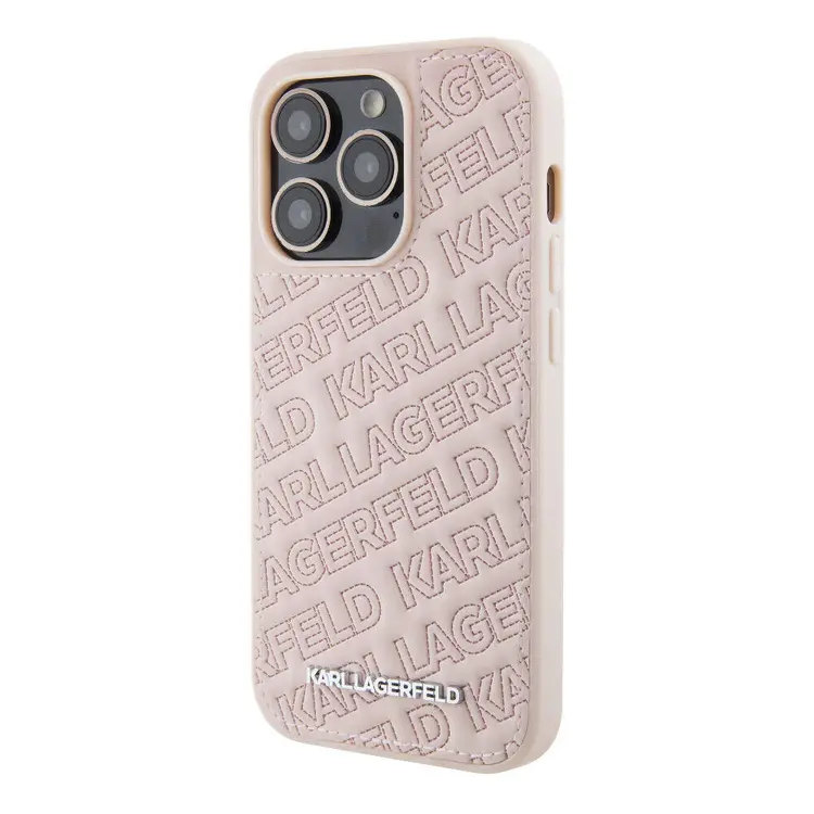 iPhone 15 Pro Max Dikişli Logolu Kapitone Kılıf - Karl Lagerfeld