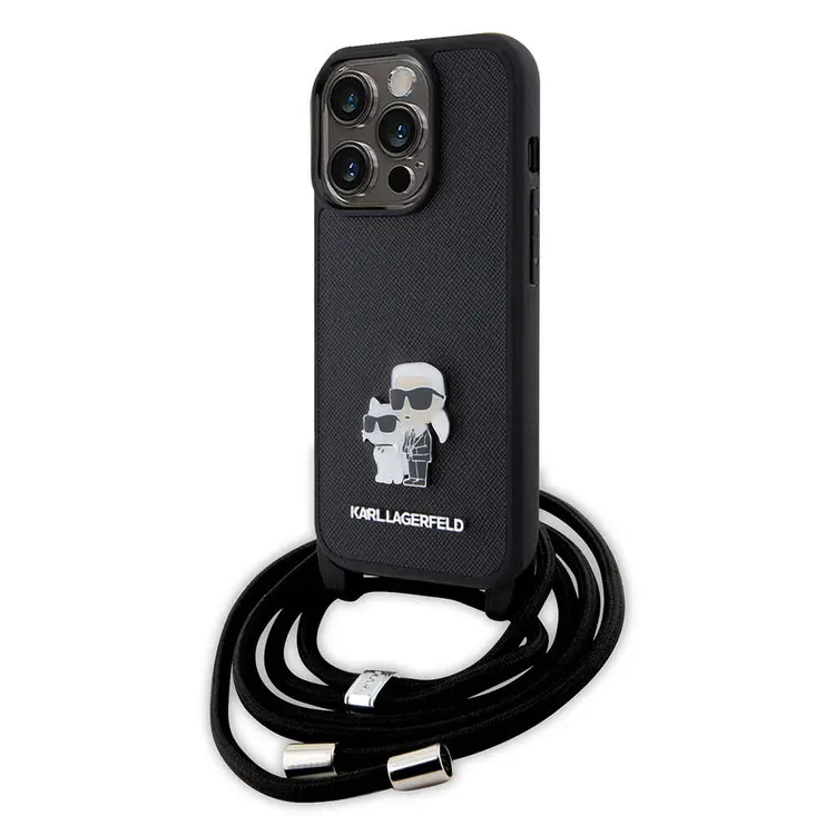 iPhone 15 Pro Max Askı İpli Kılıf - Karl Lagerfeld K&C Metal Logo