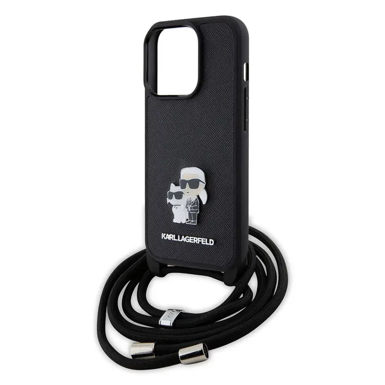 iPhone 15 Pro Max Askı İpli Kılıf - Karl Lagerfeld K&C Metal Logo