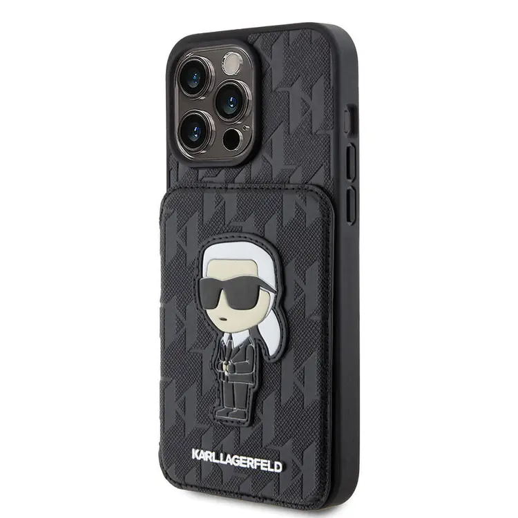iPhone 15 Pro Max Standlı Kartlıklı Saffiano Kılıf - Karl Lagerfeld