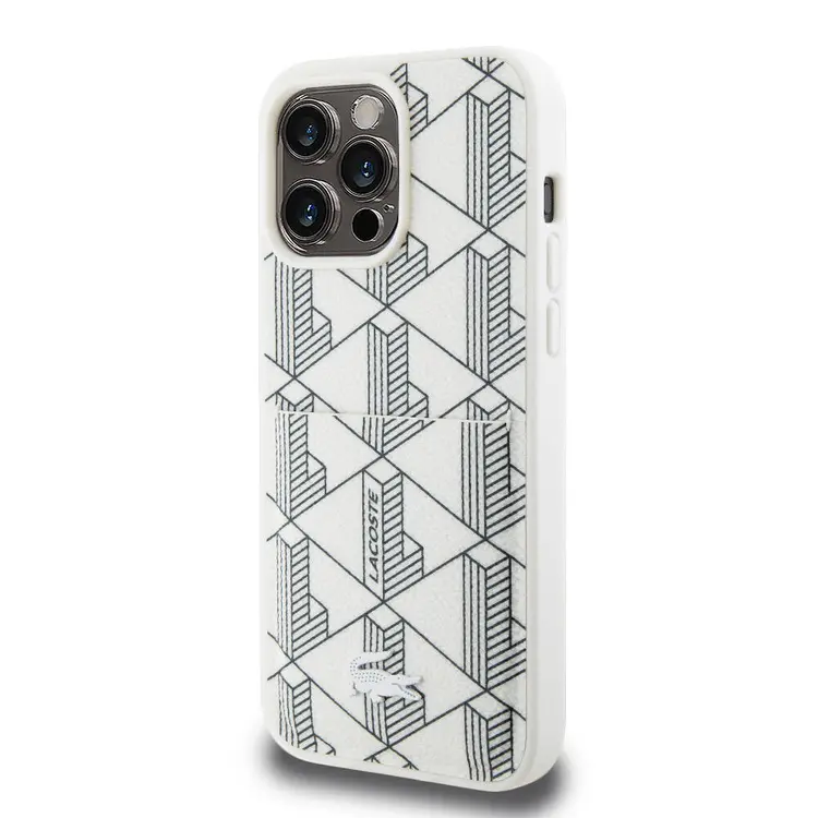 iPhone 15 Pro Max MagSafe Uyumlu Kartlıklı Kılıf - Lacoste Monogram