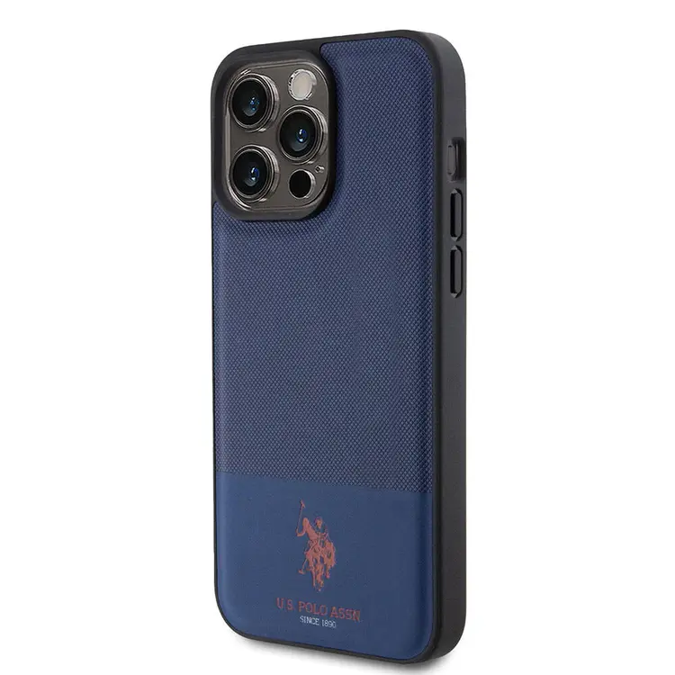 iPhone 15 Pro Max Suni Deri Örgü Desenli Kılıf - U.S. Polo Assn.