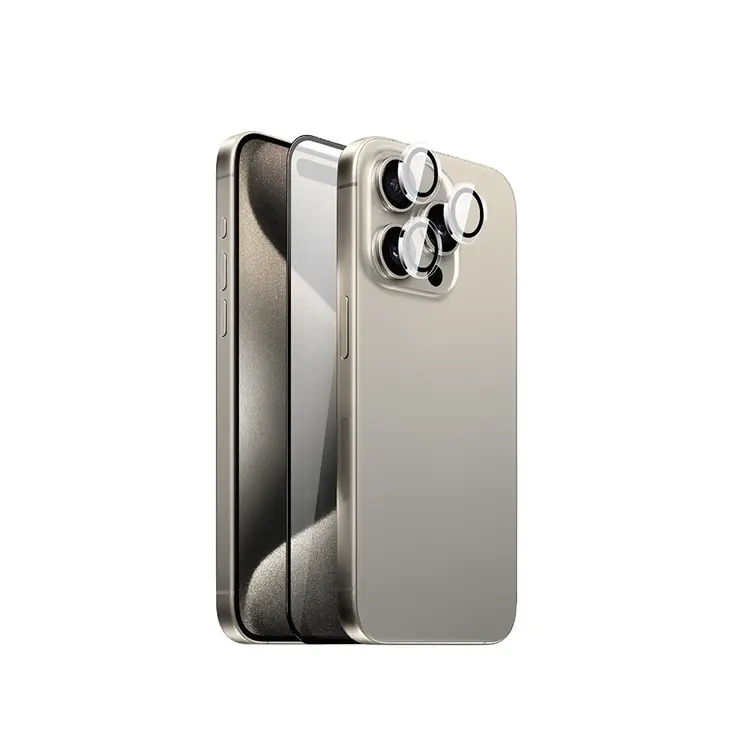 iPhone 15 Pro Max Ekran ve Kamera Lens Koruyucu Set - Wiwu Wi-IP002