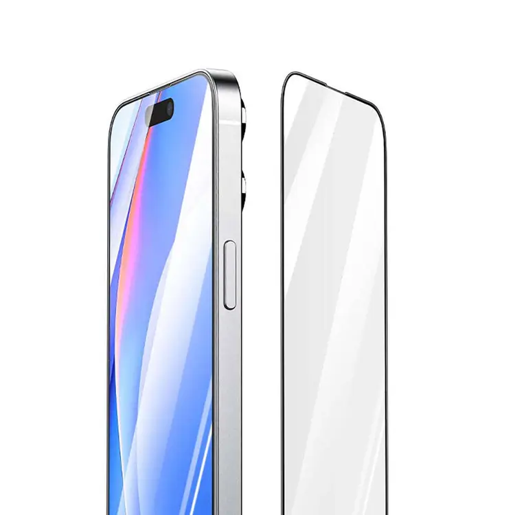iPhone 15 Pro 3D HD Full Transparan Temperli Cam Ekran Koruyucu - Recci RSP-A02SD