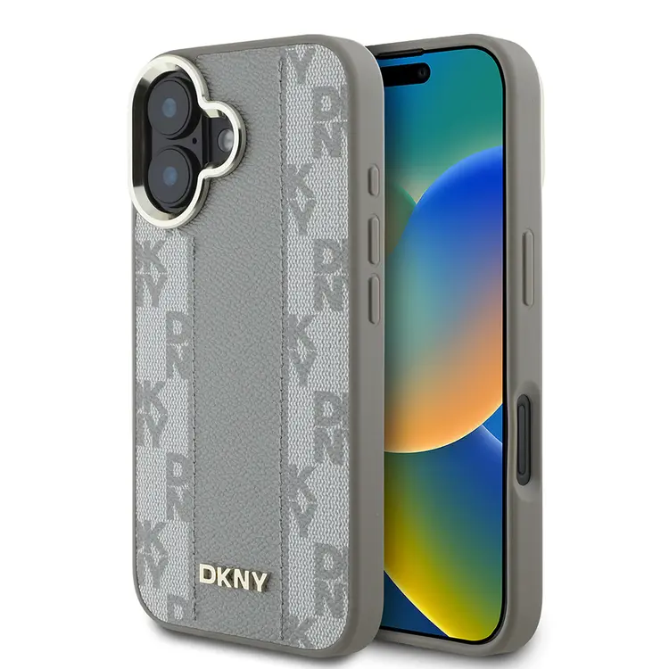 iPhone 16 MagSafe Uyumlu 3D Checkered Desenli Kılıf - DKNY