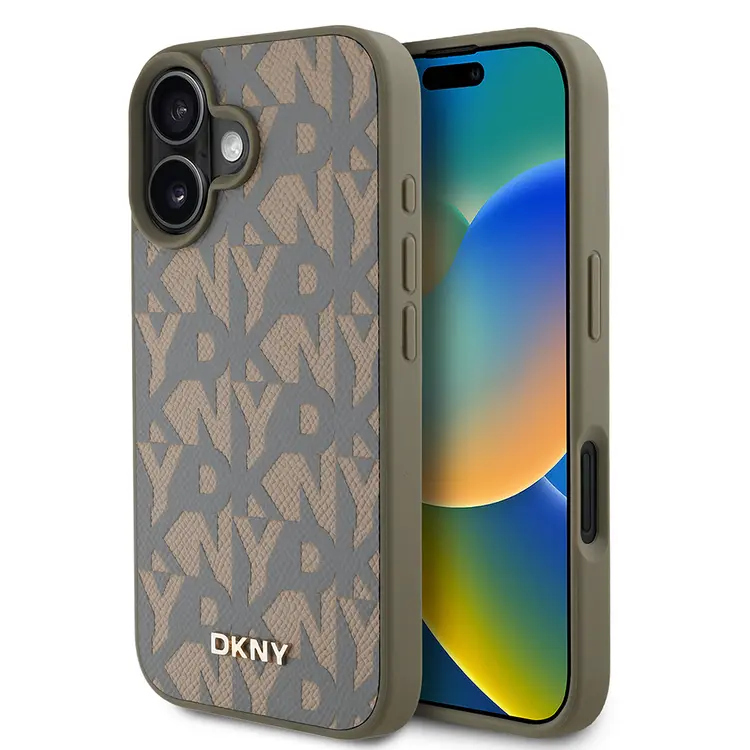 iPhone 16 MagSafe Uyumlu 3D Grid Desenli Kılıf - DKNY Lisanslı