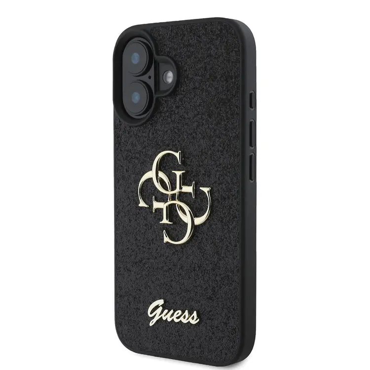 iPhone 16 Uyumlu Glitter Kılıf, Büyük Metal Logolu - Guess 4G