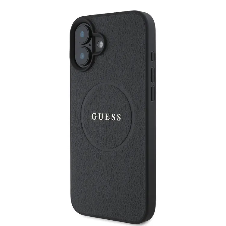 iPhone 16 MagSafe Uyumlu Grained Kılıf - Guess Yazı Logolu