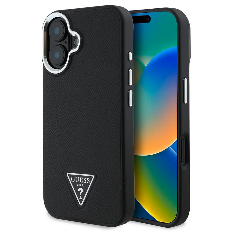 iPhone 16 MagSafe Uyumlu Grained Triangle Kılıf - Guess