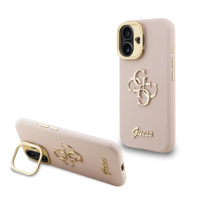 iPhone 16 Kamera Standlı Grained Kılıf - Guess Lisanslı