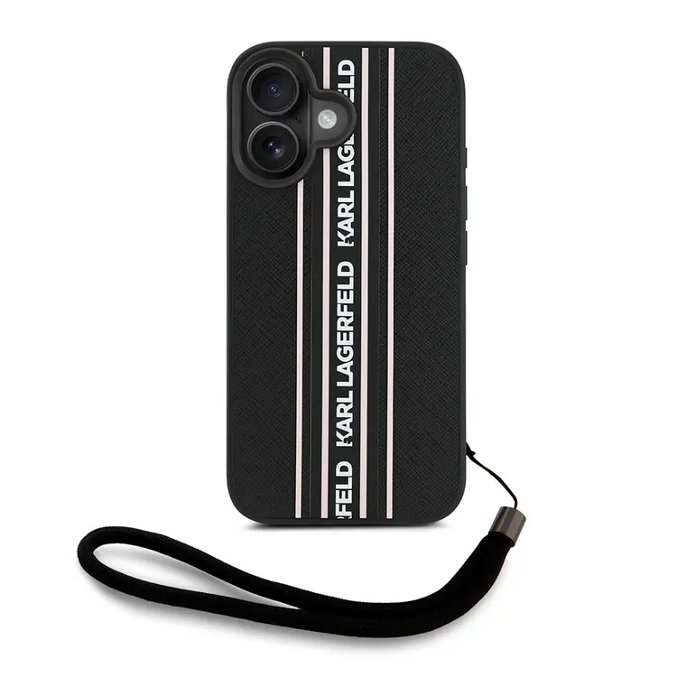 iPhone 16 Askılı Saffiano Kılıf - Karl Lagerfeld Athleisure