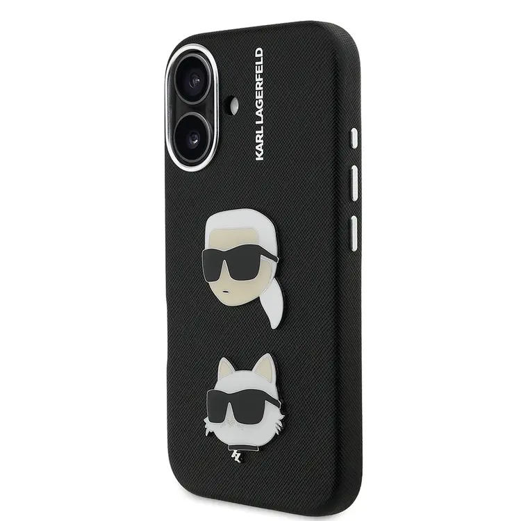 Apple iPhone 16 Kılıf Karl Lagerfeld Orjinal Lisanslı K&C Heads Pin Kapak