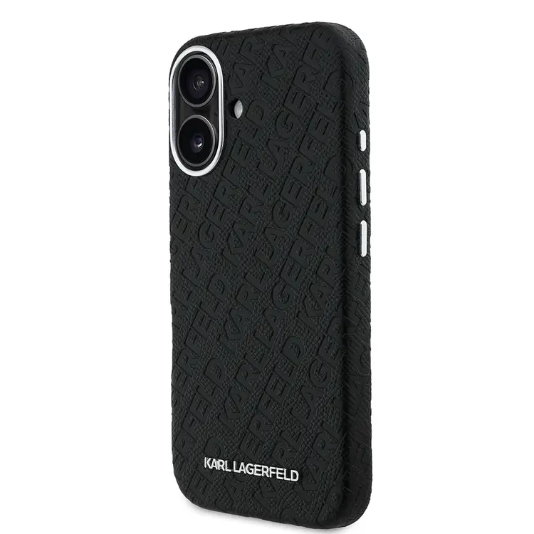 iPhone 16 Kılıf, Lisanslı PU Deri Metal Logolu Kapak - Karl Lagerfeld