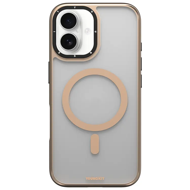 iPhone 16 MagSafe Uyumlu Cam Arka Yüzeyli TPU Kılıf - Youngkit Gemstone