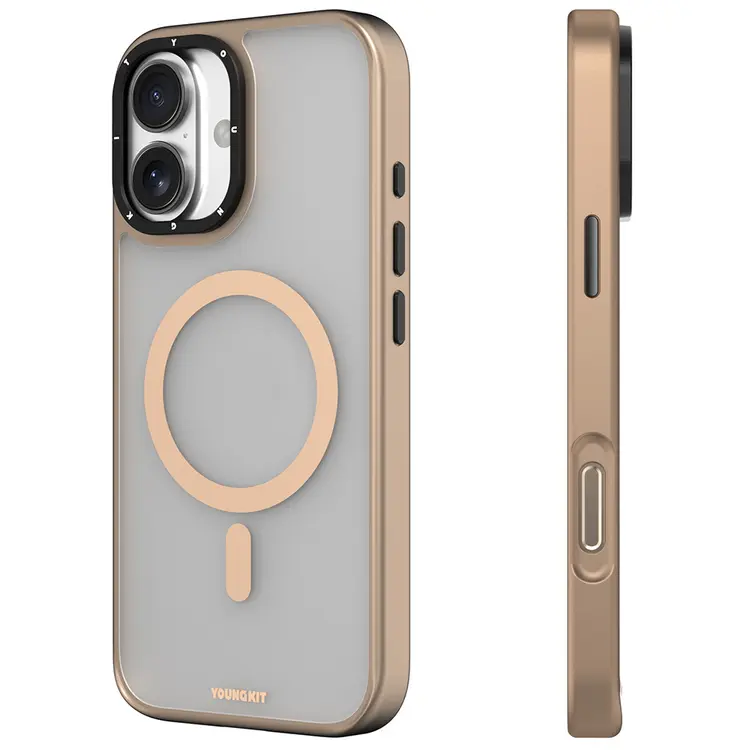 iPhone 16 MagSafe Uyumlu Cam Arka Yüzeyli TPU Kılıf - Youngkit Gemstone