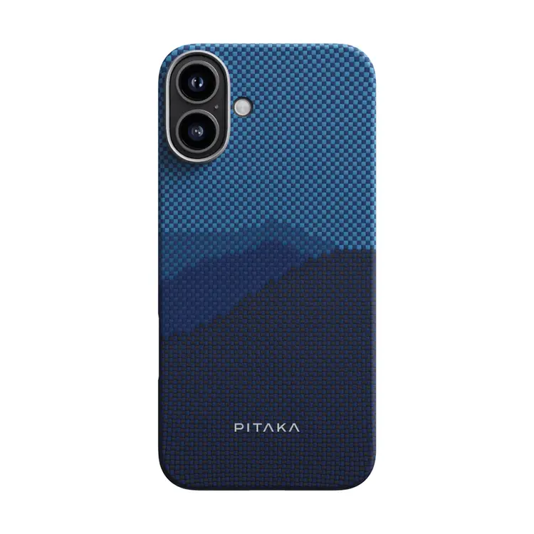 Apple iPhone 16 Kılıf M-safe Şarj Özellikli Aramid Karbon Fiber Pitaka Tactile Woven Starpeak Serisi Over The Horizon Kapak