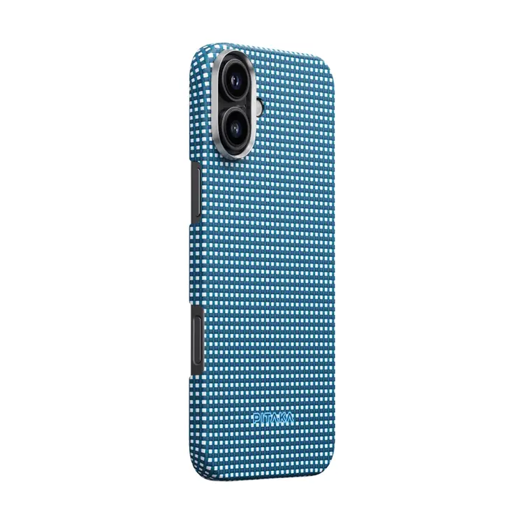 iPhone 16 MagSafe Uyumlu Aramid Fiber Kılıf - Pitaka Ultra-Slim Classic Ocean Blue