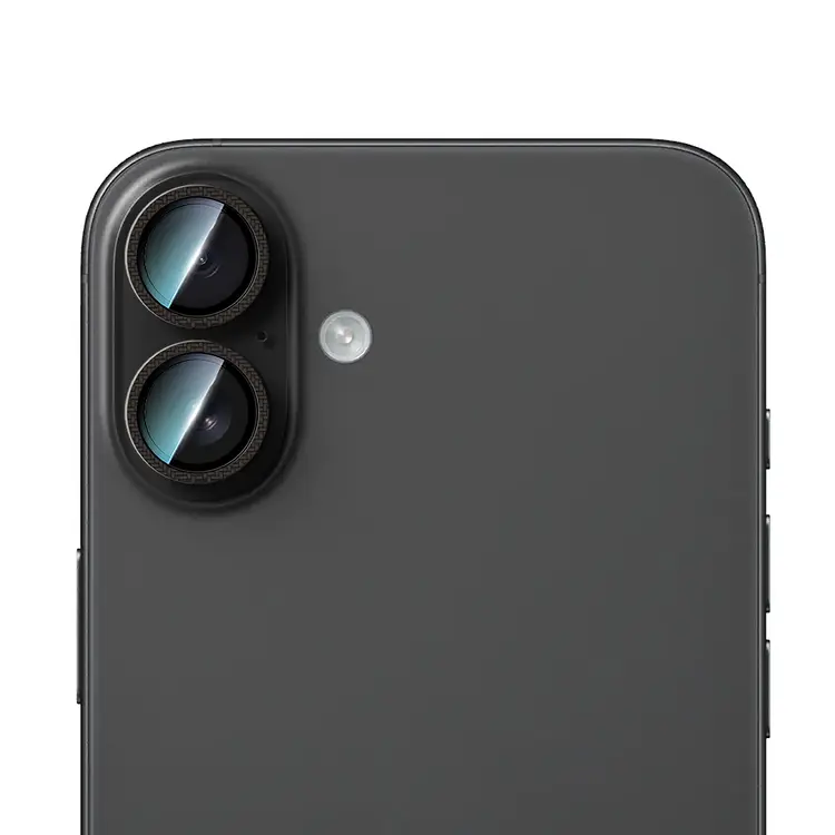 iPhone 16 Plus Kamera Lens Koruyucu, 9H Temperli Cam - CaseWorld Karbon Fiber Serisi