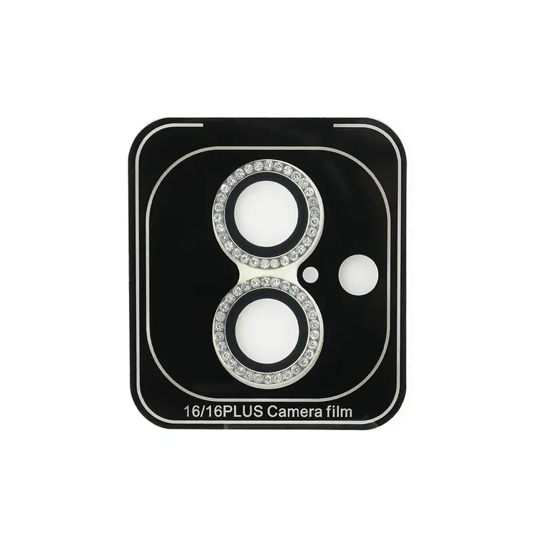 iPhone 16 Plus Rhinestone Taşlı Kamera Lens Koruyucu - Guess