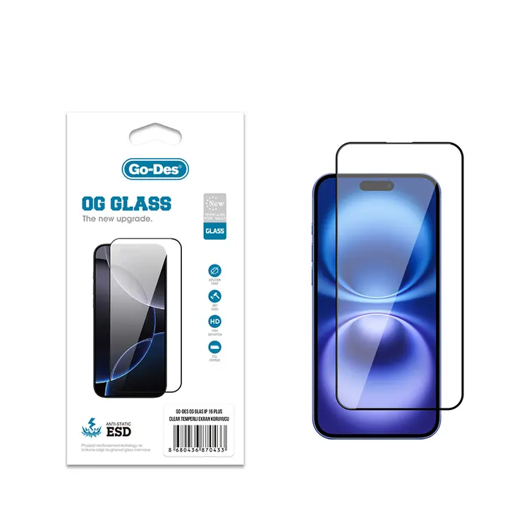 iPhone 16 Plus Temperli Cam Ekran Koruyucu - Go Des OG Glass