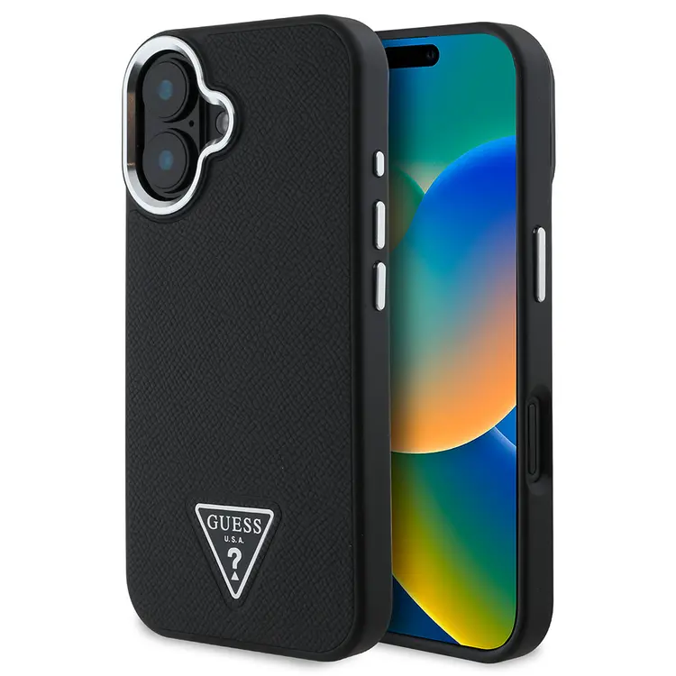 iPhone 16 Plus MagSafe Uyumlu Kılıf - Guess Grained Triangle