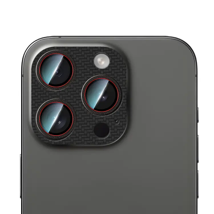 iPhone 16 Pro Kamera Lens Koruyucu, 9H Temperli Cam - CaseWorld Karbon Fiber Serisi
