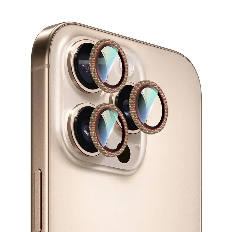 iPhone 16 Pro Kamera Lens Koruyucu, AR Ultra Clear 9H - CaseWorld Karbon Fiber