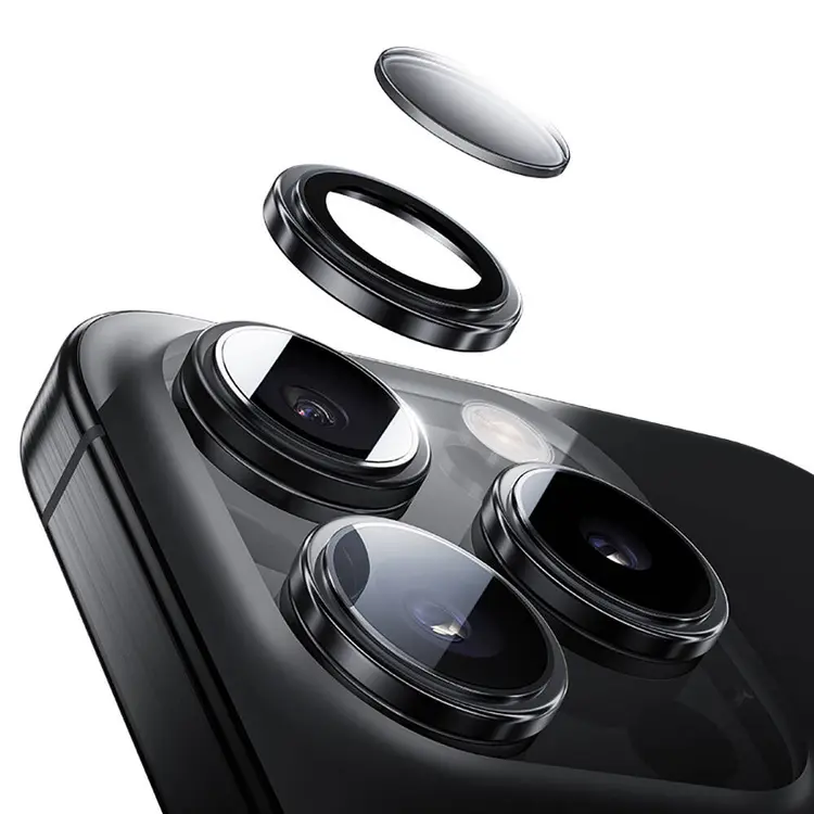 iPhone 16 Pro Parlama Önleyici Metal Kamera Lens Koruyucu - Benks Glass Warrior