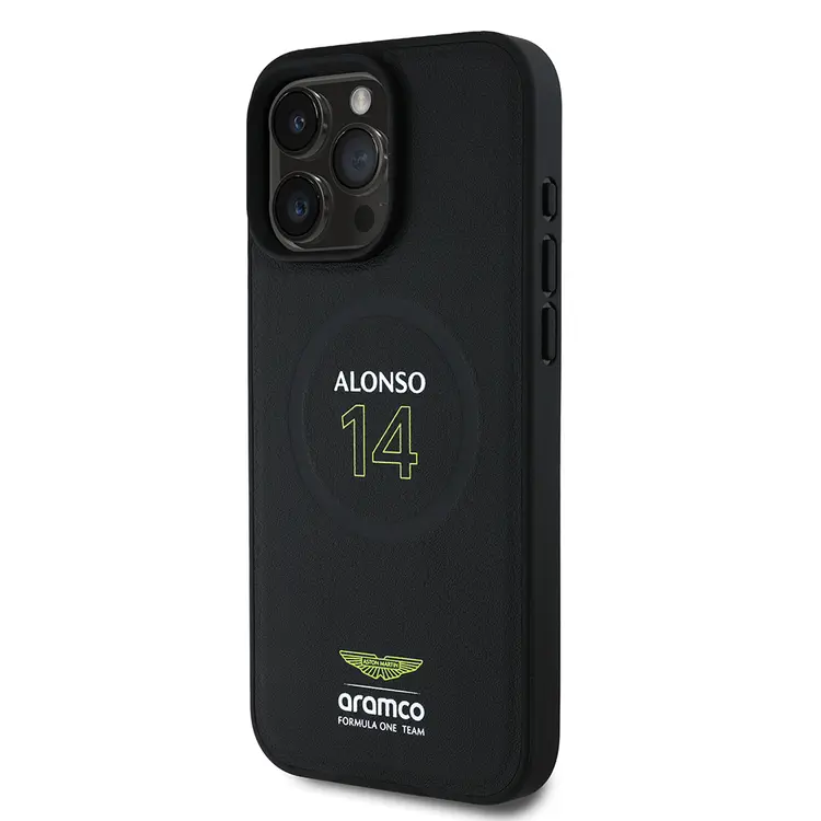 iPhone 16 Pro MagSafe Uyumlu PU Deri Kılıf - Aston Martin Alonso 14