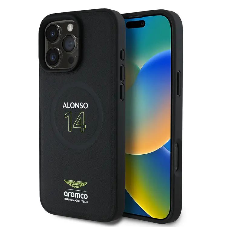 iPhone 16 Pro MagSafe Uyumlu PU Deri Kılıf - Aston Martin Alonso 14