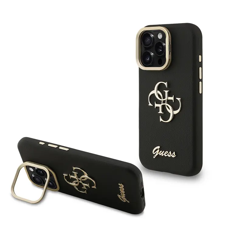 iPhone 16 Pro Kamera Standlı Grained Logolu Kılıf - Guess