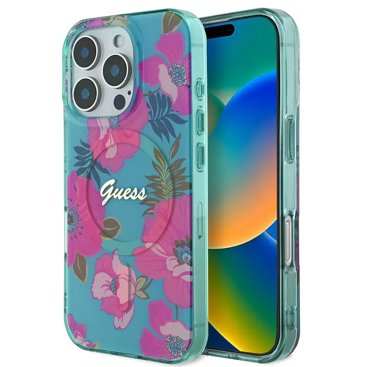 iPhone 16 Pro MagSafe Uyumlu Lisanslı Kılıf - Guess Flower Ring