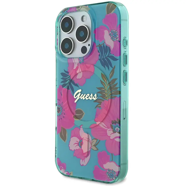 iPhone 16 Pro MagSafe Uyumlu Lisanslı Kılıf - Guess Flower Ring