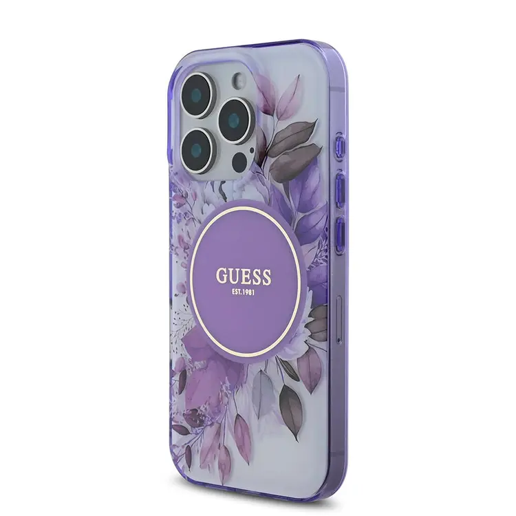 iPhone 16 Pro MagSafe Uyumlu Kılıf - Guess Flower Tonal Circle
