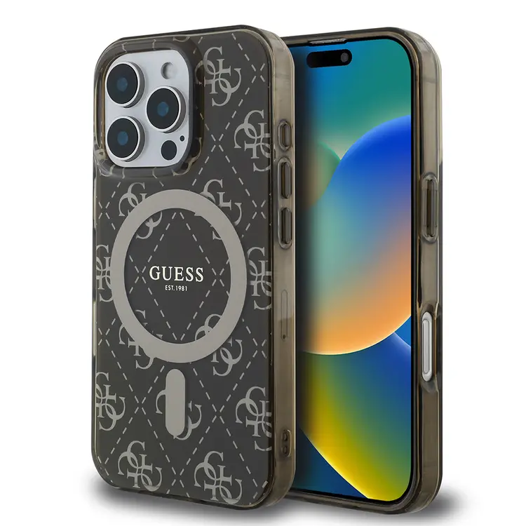 iPhone 16 Pro MagSafe Uyumlu Lisanslı Kılıf - Guess 4G Desenli