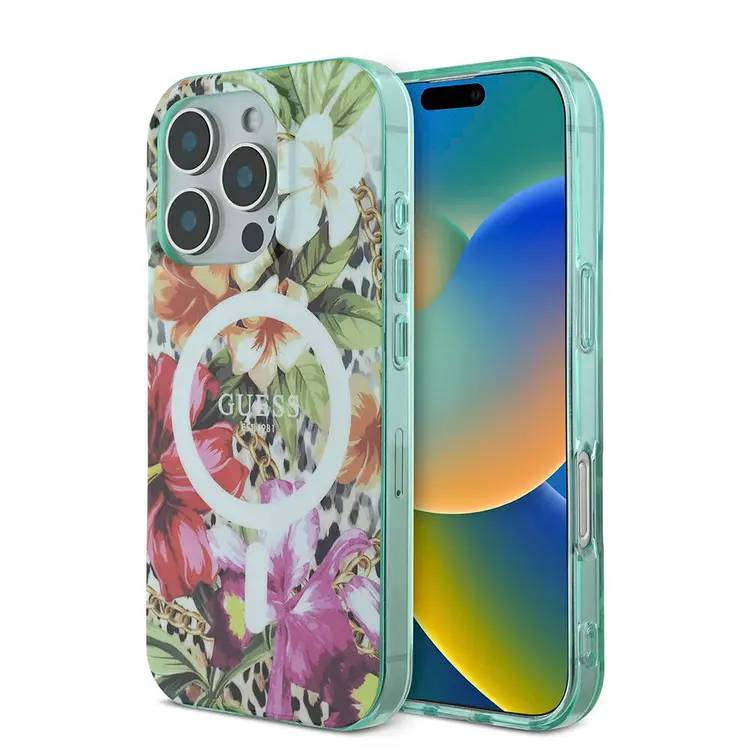 iPhone 16 Pro MagSafe Uyumlu IML Baskılı Kılıf - Guess Jungle Ring