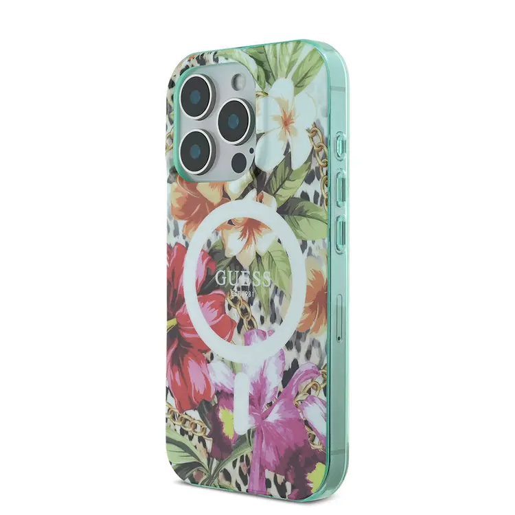 iPhone 16 Pro MagSafe Uyumlu IML Baskılı Kılıf - Guess Jungle Ring