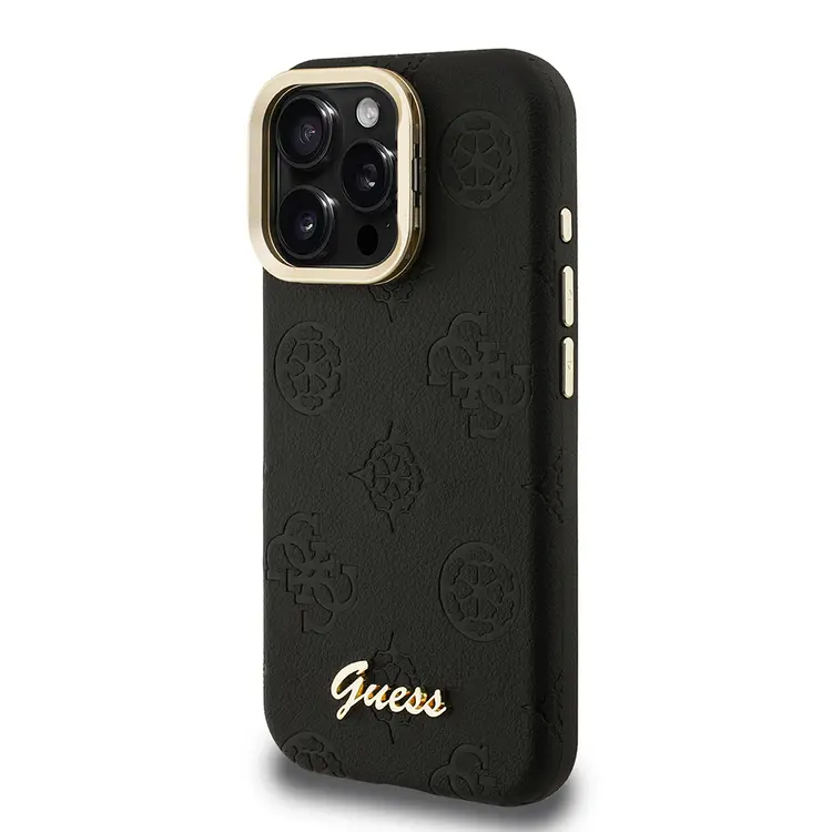 iPhone 16 Pro MagSafe Uyumlu Kamera Standlı PU Deri Kılıf - Guess Peony