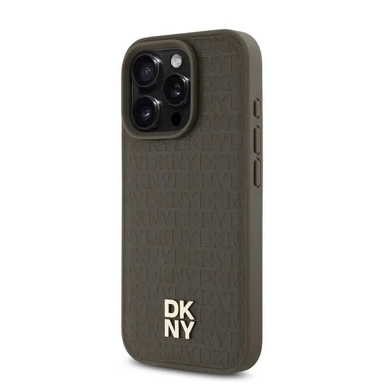 iPhone 16 Pro MagSafe Uyumlu 3D Desenli Kılıf - DKNY Repeat Pattern