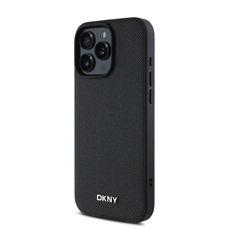 iPhone 16 Pro MagSafe Uyumlu PU Deri Kılıf - DKNY Metal Logolu