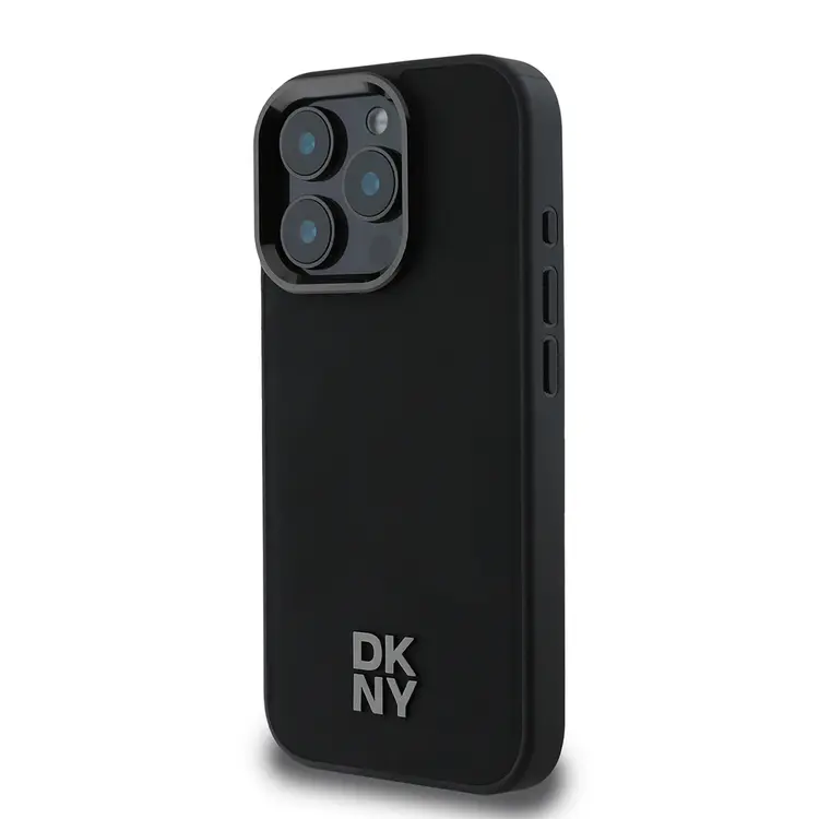 Apple iPhone 16 Pro Kılıf DKNY Orjinal Lisanslı M-safe Şarj Özellikli Metal Logolu PU Deri Plain Kapak