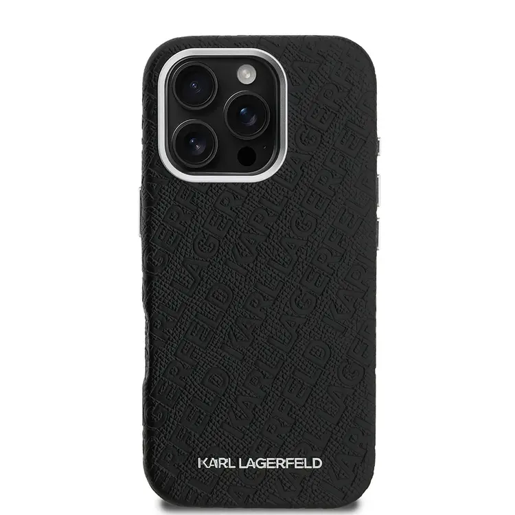 iPhone 16 Pro PU Deri Kılıf, Metal Logo Detaylı - Karl Lagerfeld