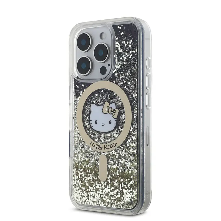 iPhone 16 Pro MagSafe Uyumlu Hello Kitty Lisanslı Kılıf - Altın Ateşi