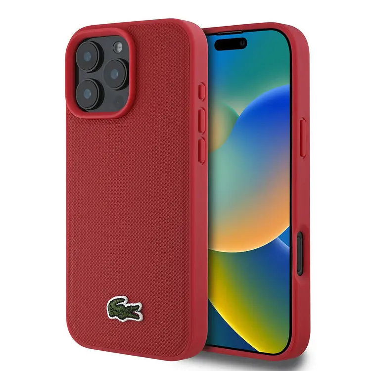iPhone 16 Pro Kılıf, Lisanslı PU Pike Desenli - Lacoste