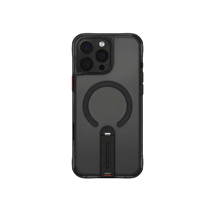 iPhone 16 Pro MagSafe Uyumlu 360 Derece Standlı Şeffaf Kılıf - Skinarma Helix