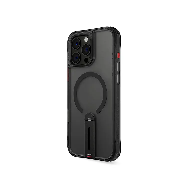 iPhone 16 Pro MagSafe Uyumlu 360 Derece Standlı Şeffaf Kılıf - Skinarma Helix