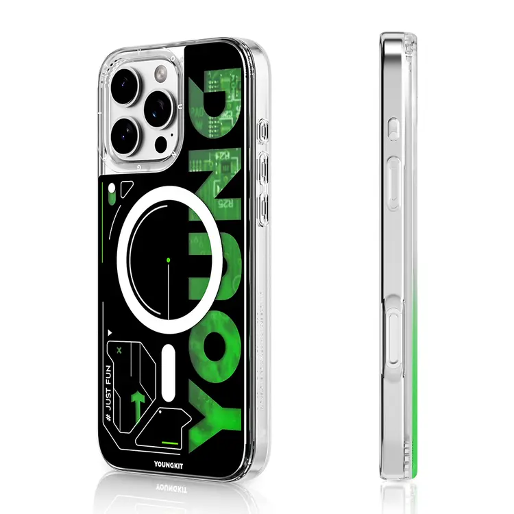 iPhone 16 Pro MagSafe Uyumlu Çift Katmanlı Kılıf - Youngkit Future Streamer