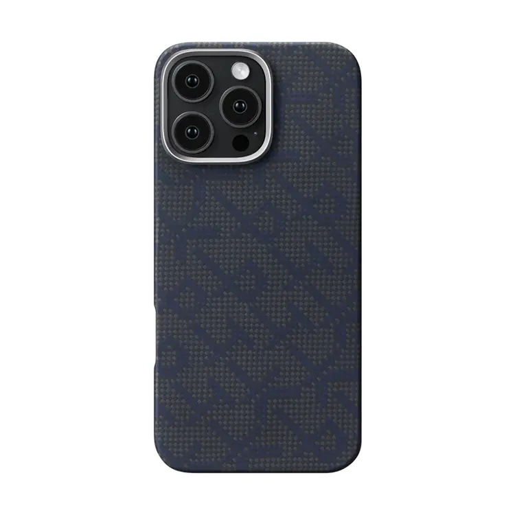 iPhone 16 Pro MagSafe Uyumlu Aramid Fiber Kılıf - Pitaka Tactile Woven Monogram