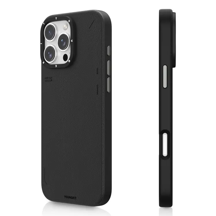 iPhone 16 Pro MagSafe Uyumlu Mat Deri Desenli Kılıf - Youngkit Tech Fashion