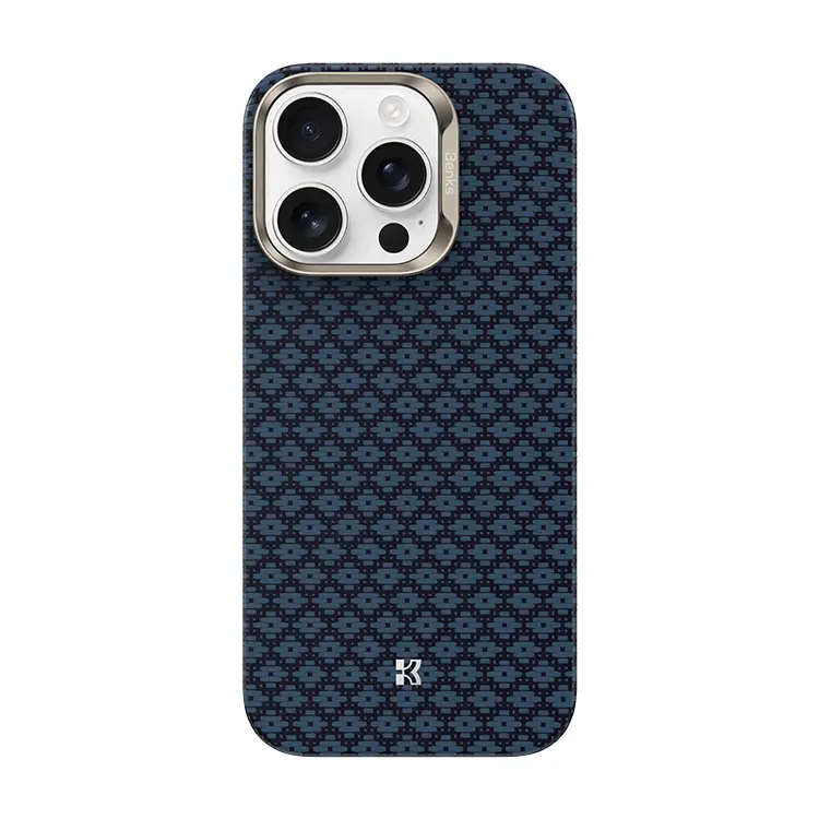 Apple iPhone 16 Pro Kılıf M-Safe Şarj Özellikli Benks ArmorAir ArmorGrid Serisi Kevlar Karbon Kapak